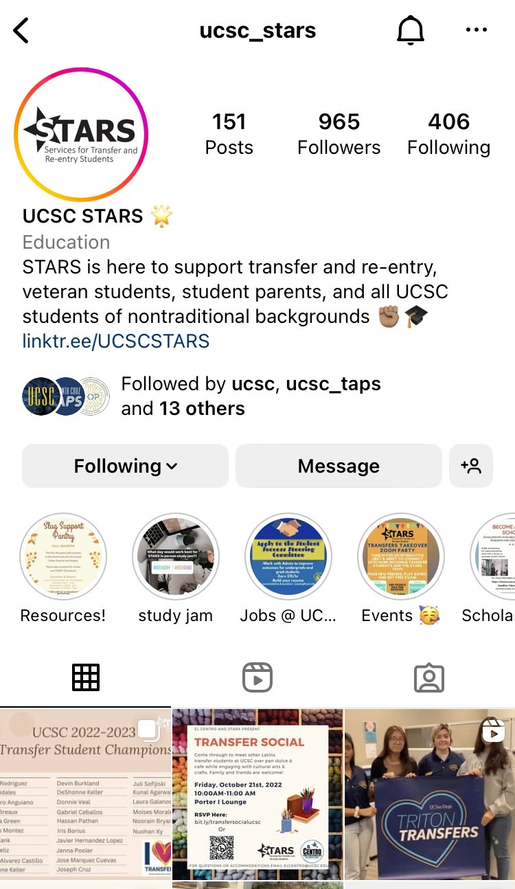 STARS Instagram page